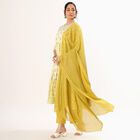 Women's Bright Mustard Yellow Embroidered Ethnic Set, Light Green, small image number null