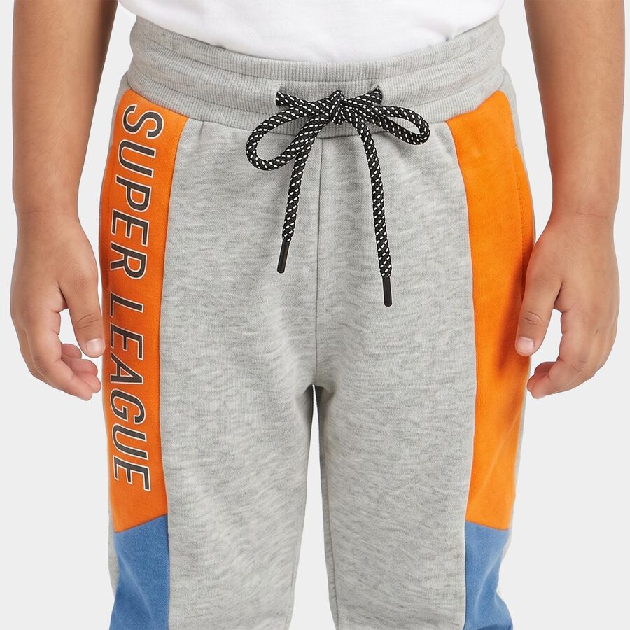 Boys Ecru Melange Jogger Graphic Pyjama, Ecru Melange, large