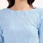 Women's Blue Sweetheart Neck Romantic Top, Light Blue, small