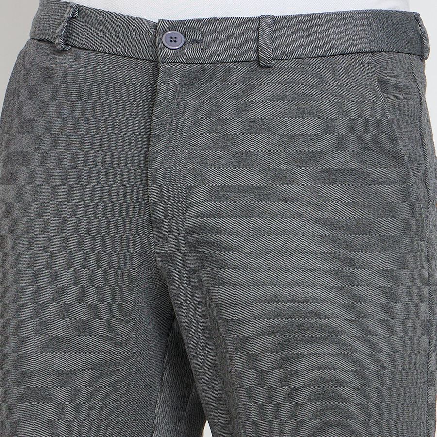 Men's Slim Fit Casual Trousers, हल्का ग्रे, large image number null