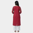 Women's Fuchsia Round Neck Classic Kurta, Fuchsia, small