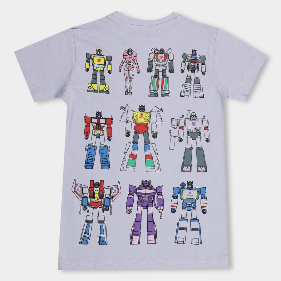 Boys' 100% Cotton Half Sleeves T-Shirt, Light Blue, large image number null