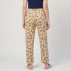 Women's Beige Straight Fit Printed Lounge Pyjama, Beige, small