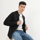 Men's Charcoal Zip Neck Casual Pullover, चारकोल, small image number null