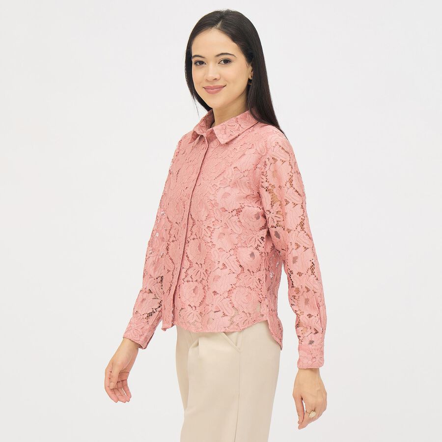 Ladies' Dusty Rose Classic Full Sleeve Shirt, Pink, large image number null