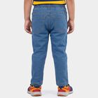 Boys Light Blue Straight Fit Drawstring Jeans, हल्का नीला, small