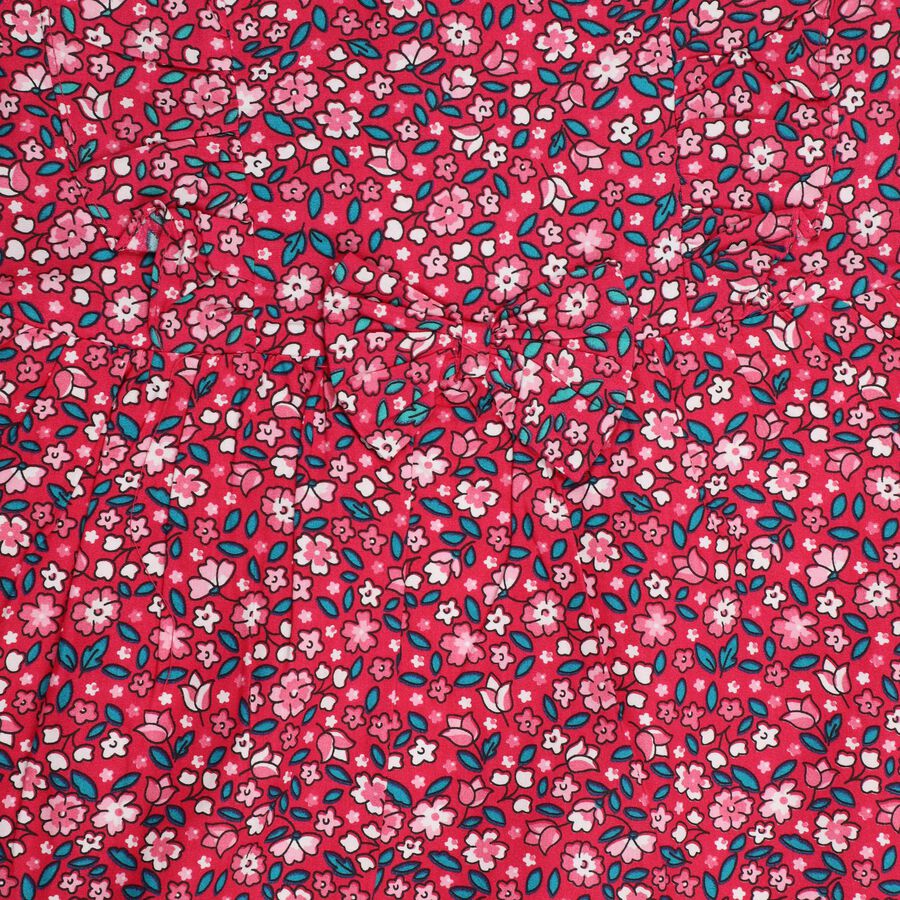 Girls' 100% Cotton Frock , रानी (फ्यूशिया), large image number null