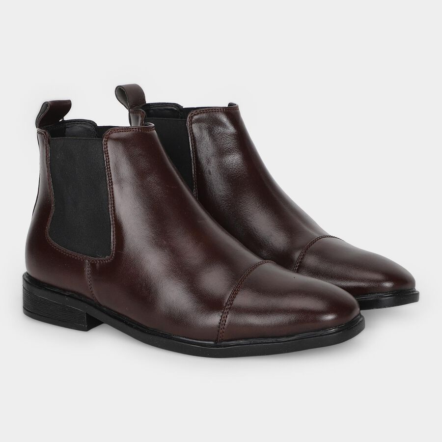 Men's Brown Chelsea Boot Formal Shoes, Brown, large