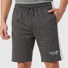 Men's Dark Grey Regular Fit Side Panel Jamaican Shorts, गहरा ग्रे, small