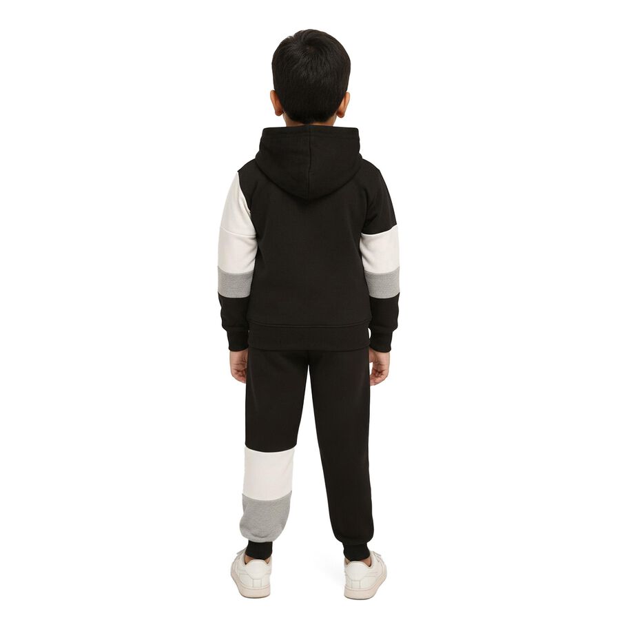Boys' Black and Grey Long Sleeve Colorblock Baba Suit, मिश्रित हल्का ग्रे, large image number null