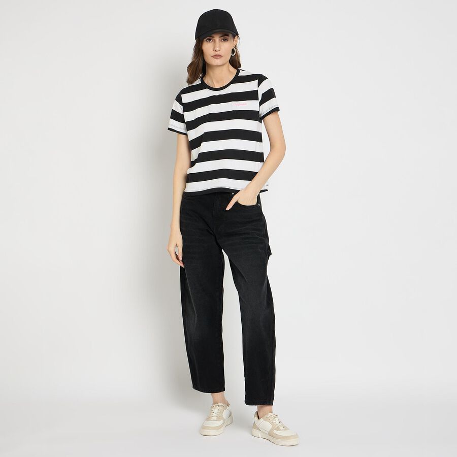 Ladies' 100% Cotton Jeans , Black, large image number null