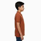Boys' Half Sleeves T-Shirt, Brown, small