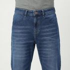 Men's Blue Straight Fit Classic Jeans, Dark Blue, small