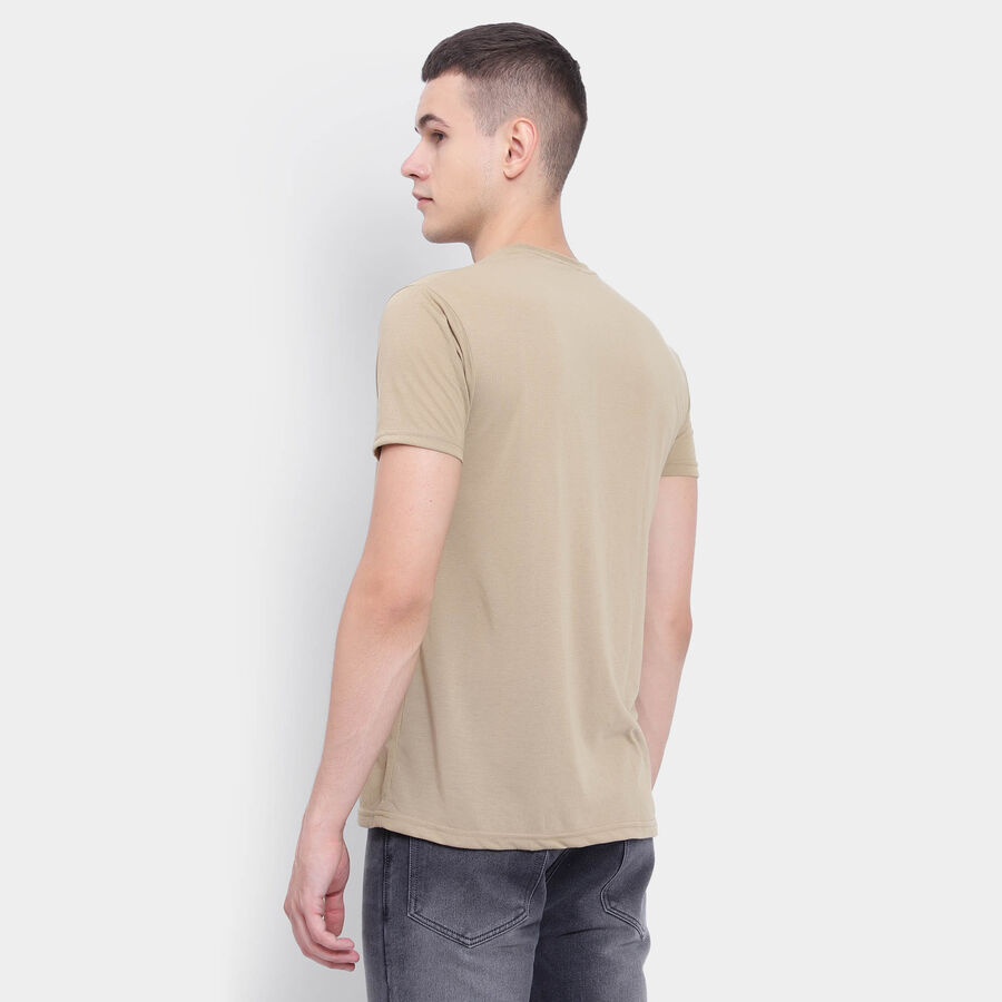 Round Neck T-Shirt, Beige, large image number null