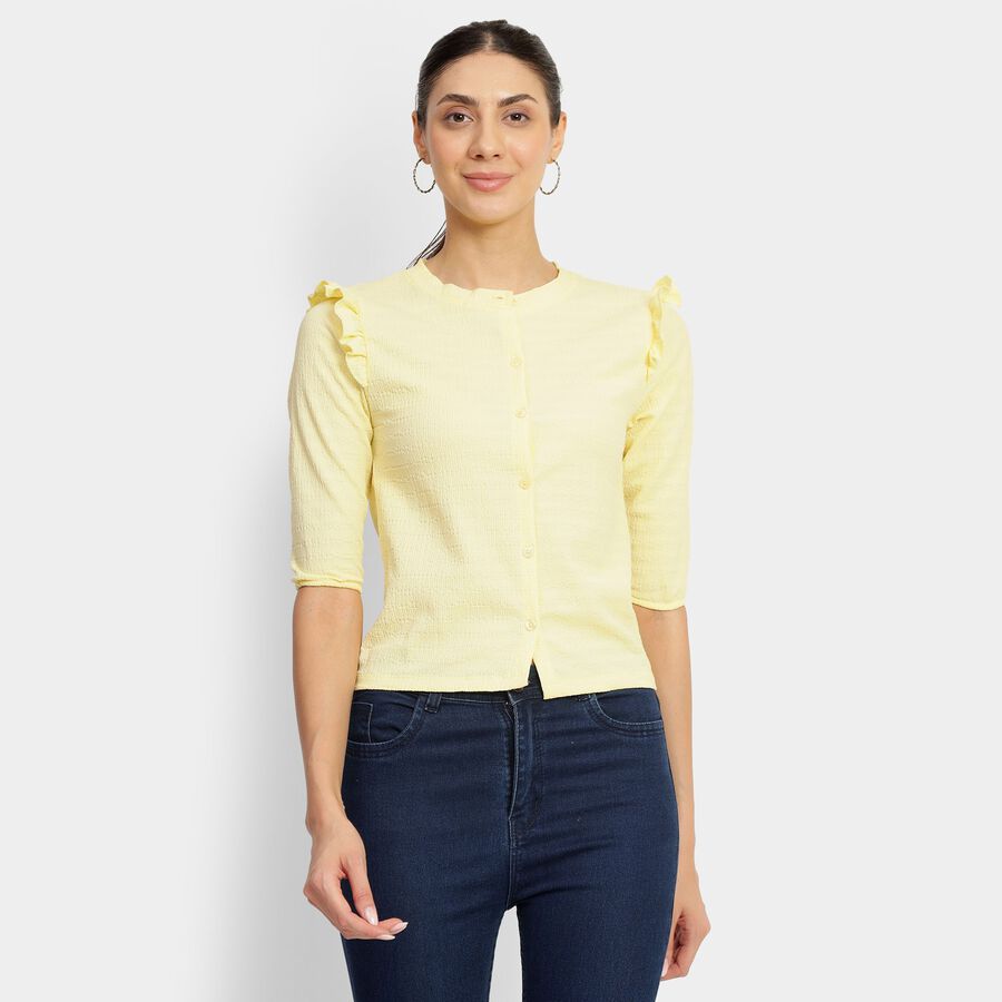 Ladies'  Crop  Top, पीला, large image number null