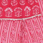 Girls Bright Pink Printed Round Neck Bohemian Kurta and Palazzo Fusion Set, रानी (फ्यूशिया), small image number null