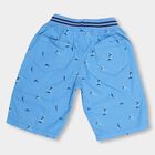 Boys Bright Sky Blue Printed Relaxed Fit Jamaican Shorts, Royal Blue, small image number null