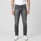 Men's Grey Slim Fit Faded Jeans, Light Grey, small