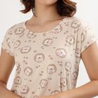 Women's Light Beige Round Neck Casual Nighty, गहरा पीला, small image number null