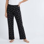 Women's Black Regular Fit Solid Pyjama, काला, small