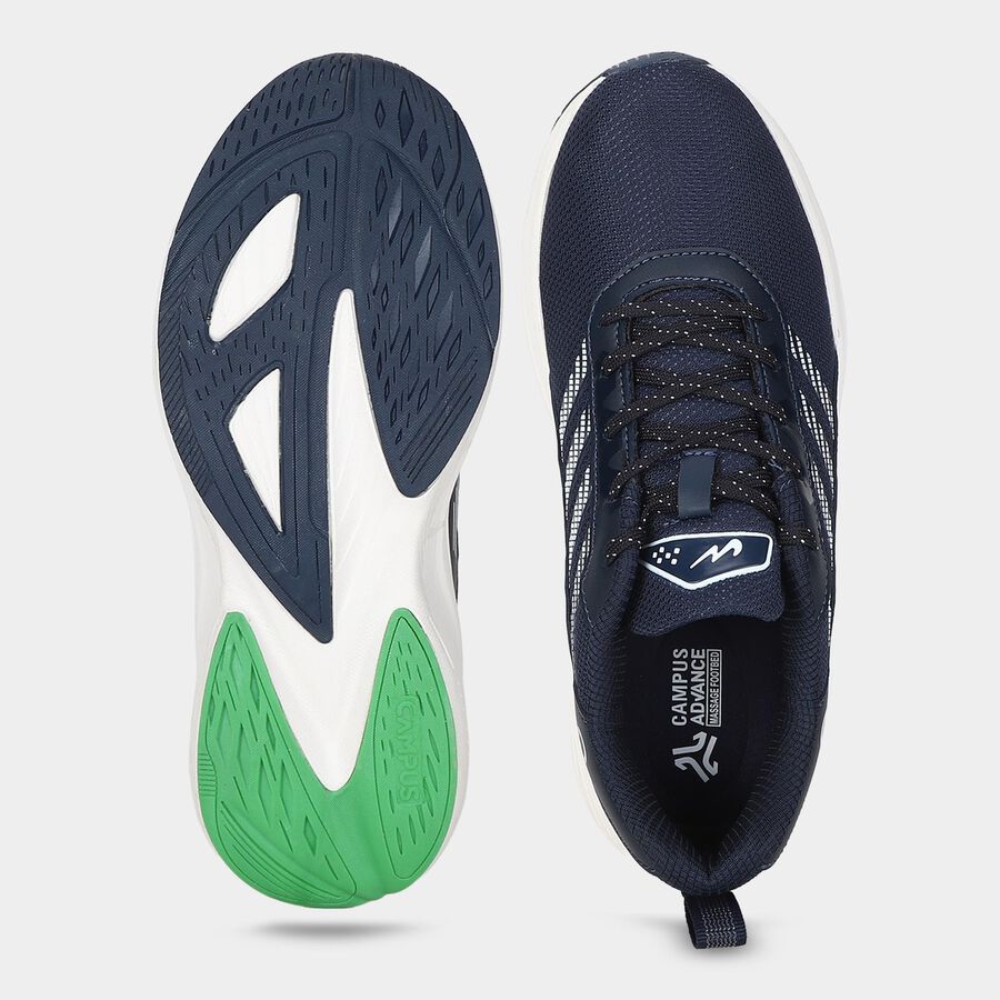 Men's Navy Blue Lace-Up Sneakers, नेवी ब्लू, large