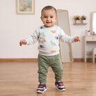Infants' Grey Crew Neck Graphic Pullover Sweatshirt, Light Grey, small