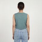 Women's Teal Blue Mandarin Collar Classic Shirt, Teal Blue, small