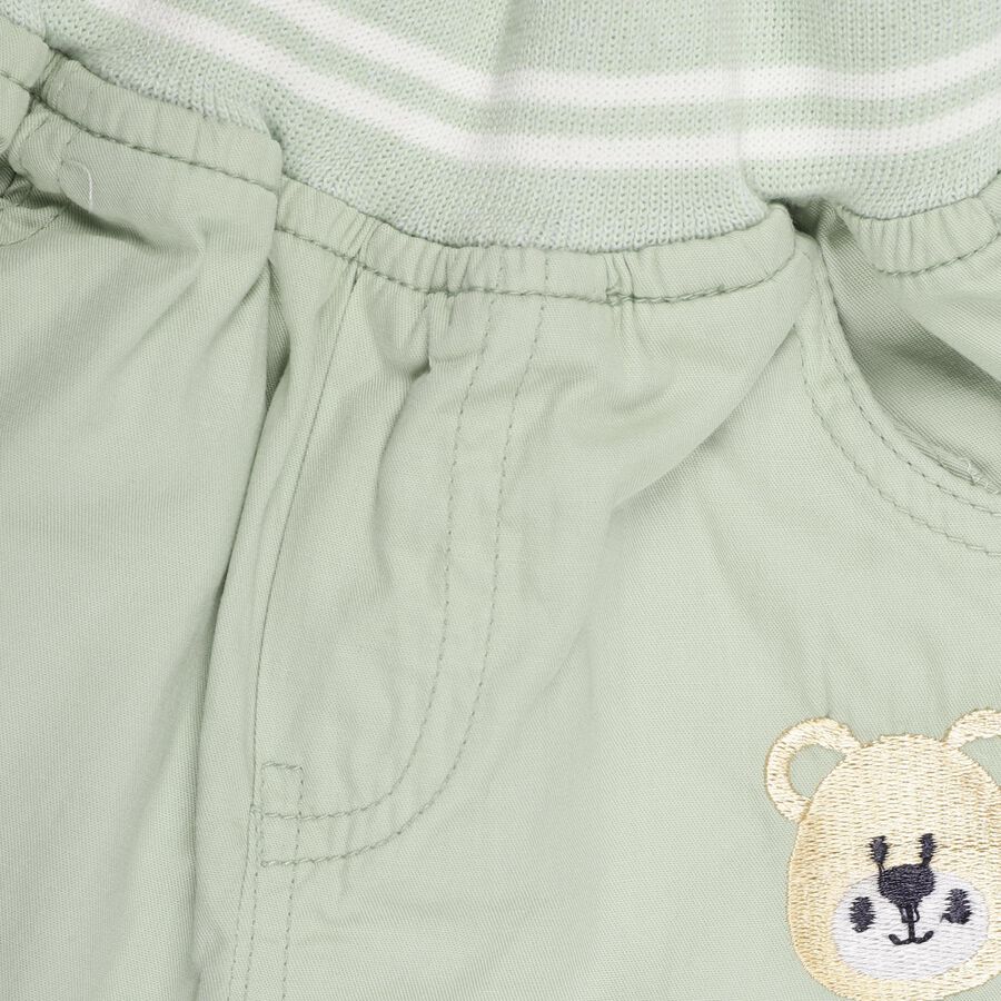 Infants' 100% Cotton Rib Waist Trouser , Light Green, large image number null