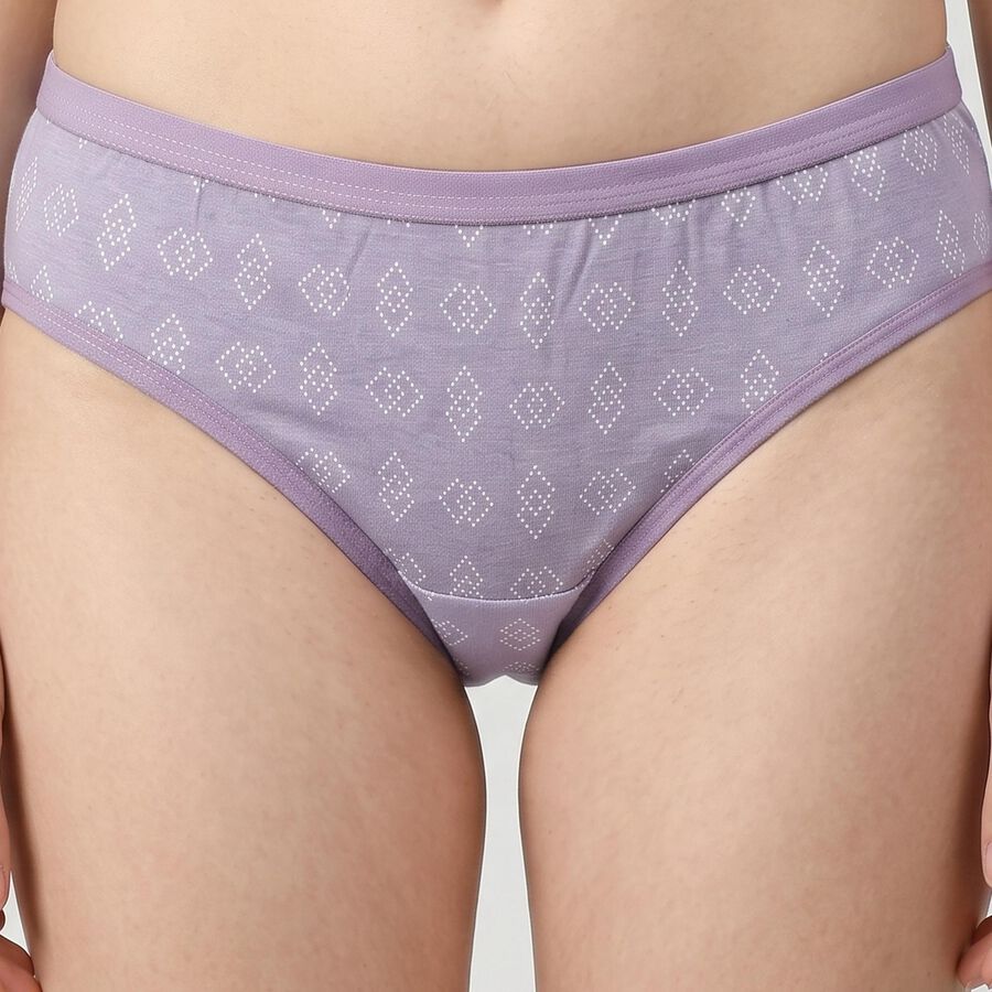 Women's Lavender Regular Fit Printed Panty, Lilac, large