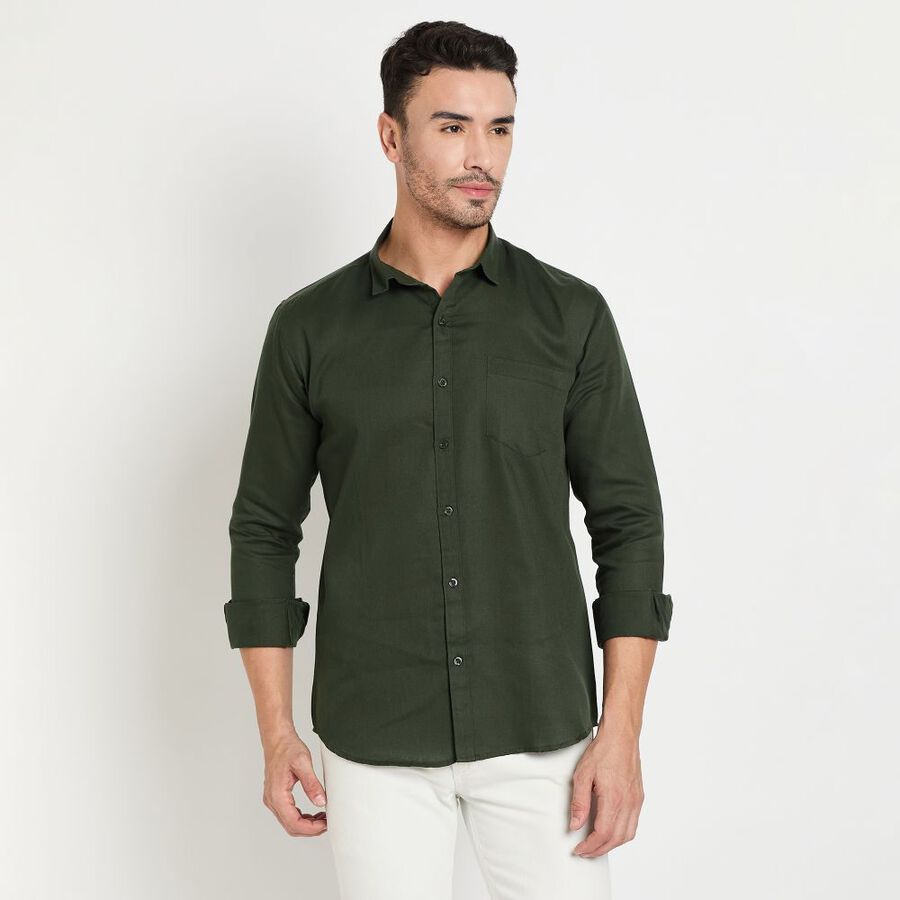 Men's Casual Shirt, Olive, large image number null