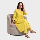 Women's Light Green Cotton V-Neck Embroidered Ethnic Set, Light Green, small