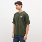 Men's Muted Olive Crew Neck Athleisure T-Shirt, Olive, small