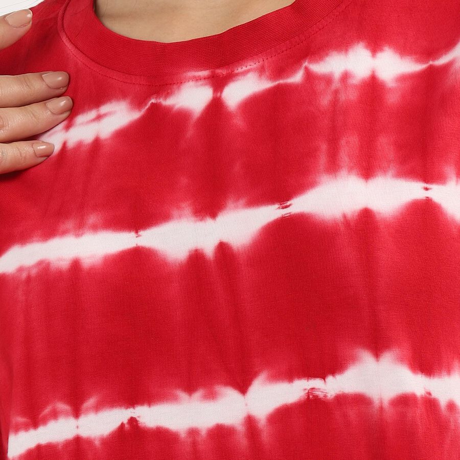 Ladies' 100% Cotton Round Neck T-Shirt , Red, large image number null