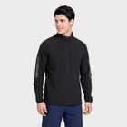 Men Dark Grey Stand Collar Windbreaker Jacket, गहरा ग्रे, small