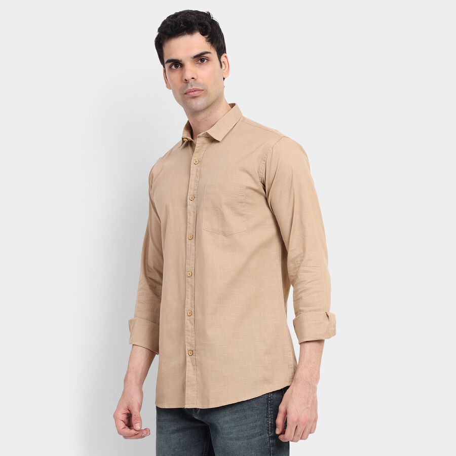 Men's Cotton Casual Shirt , Beige, large image number null