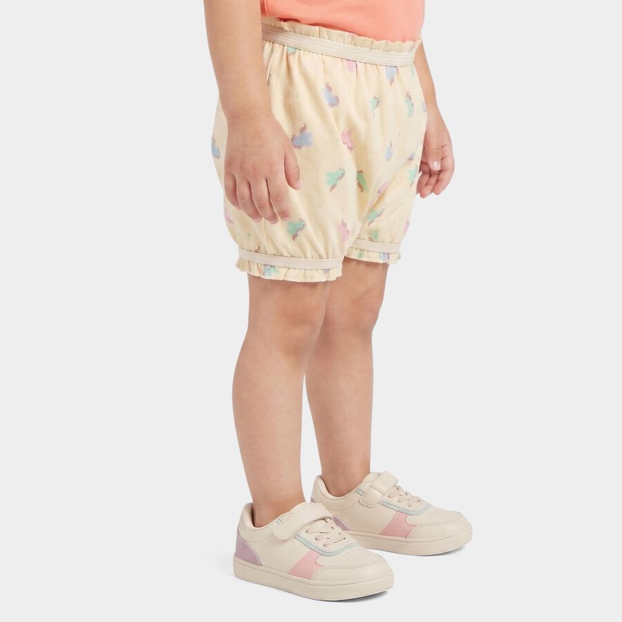 Girls' Yellow Regular Fit Printed Bloomer, पीला, large