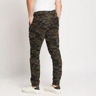 Printed Casual Trousers, Olive, small image number null