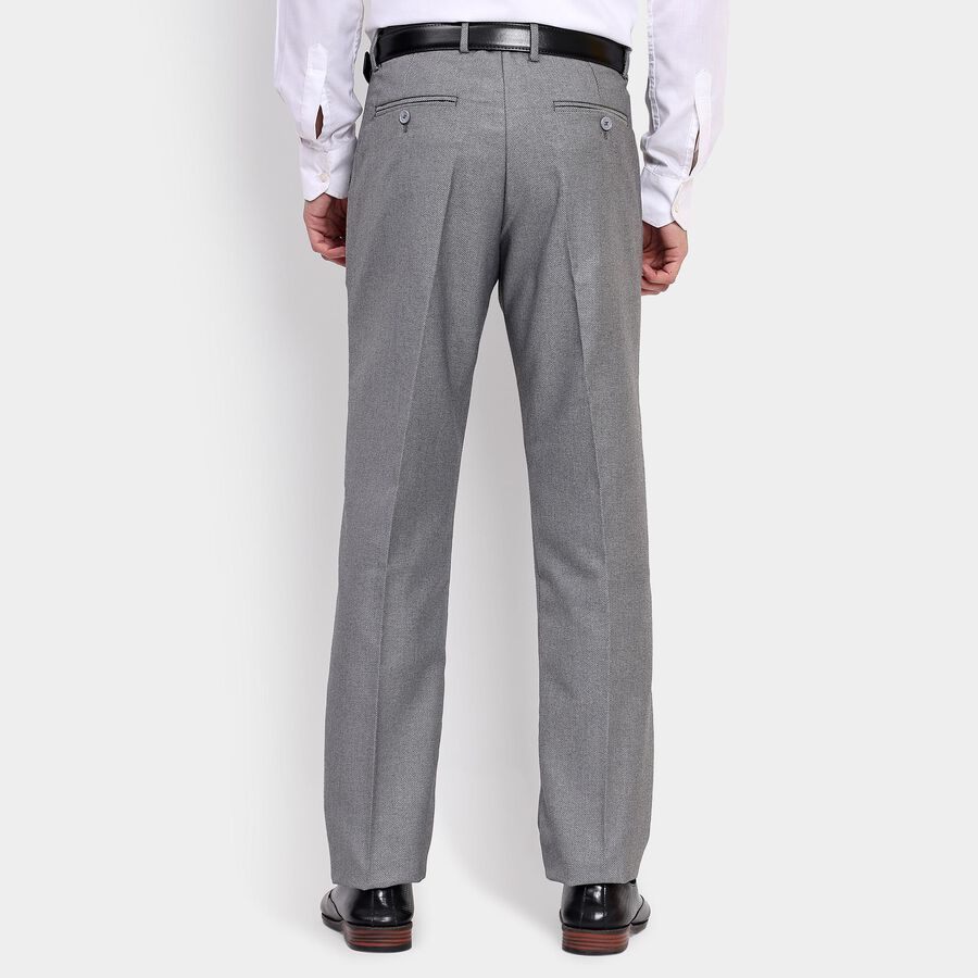 Men's Slim Fit Formal Trousers, हल्का ग्रे, large image number null