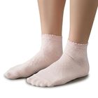 Girls' Soft Pastel Pink and Cream White Regular Fit Textured Ankle Socks Pack of 2, ऑफ व्हाइट, small image number null