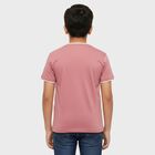 Boys Bright Pink Round Neck Casual T-Shirt, Pink, small