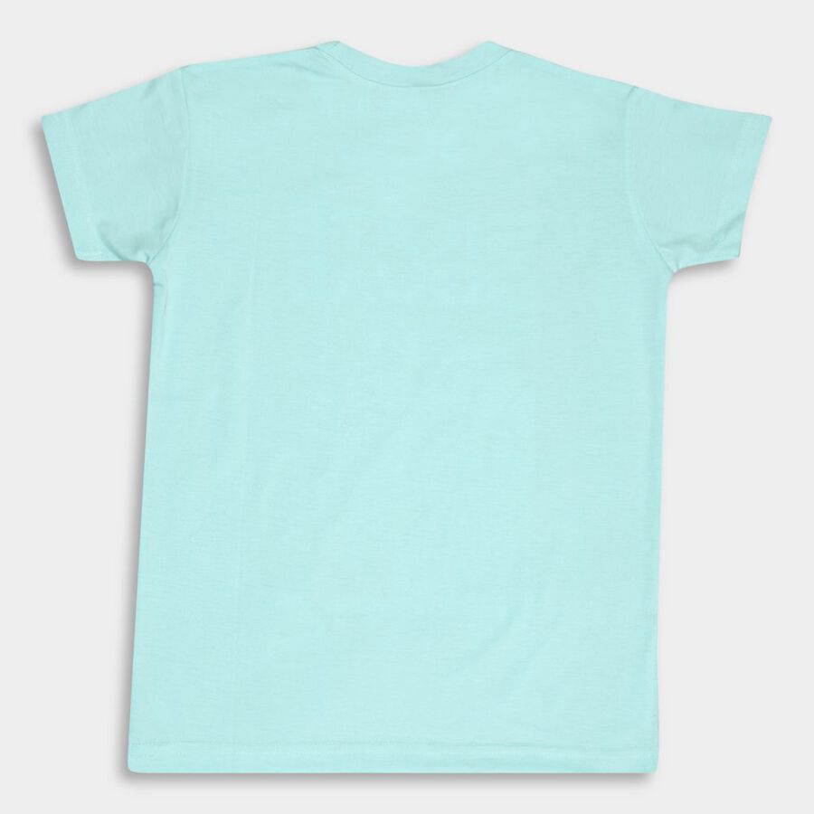 Boys Round Neck T-Shirt, Aqua, large image number null