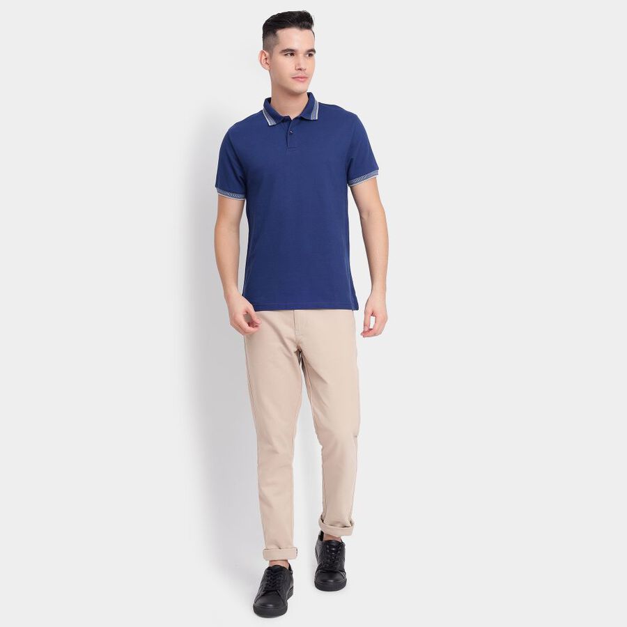 Men's Collared Half Sleeves T-Shirt, नेवी ब्लू, large image number null