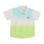 Infants Light Green and Blue Cotton Half Sleeve Classic Casual Shirt, Light Green, small image number null