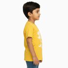 Boys Bright Yellow Round Neck Casual T-Shirt, Yellow, small image number null