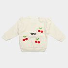 Infants' Cream Cotton Round Neck Pullover Sweatshirt, Off White, small