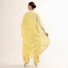 Women's Bright Mustard Yellow Mandarin Collar Embroidered Kurta, Yellow, small image number null