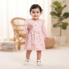 Infants' Pink Floral Printed Fit and Flare Frock, Light Pink, small