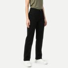 Women's Black Straight Fit Solid Jeans, Black, small