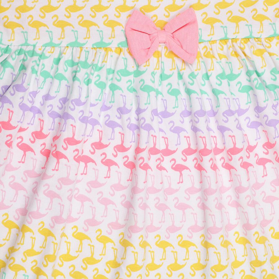 Girls' 100% Cotton Frock, Off White, large image number null