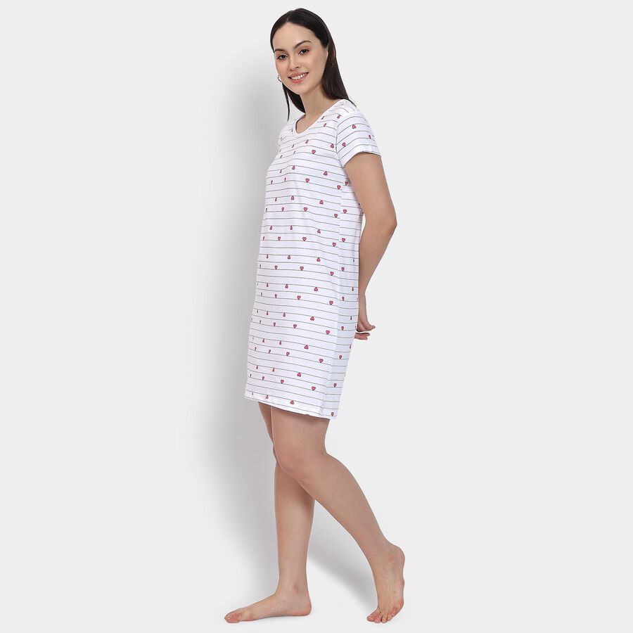 Ladies' 100% Cotton Nighty , White, large image number null